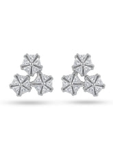 Triangular Floral Cluster Stud Earrings