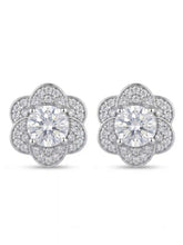 Radiant Petal Halo Stud Earrings