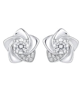 Sculpted Pinwheel Floral Stud Earrings