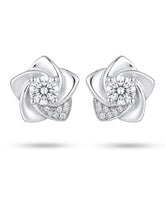 Sculpted Pinwheel Floral Stud Earrings