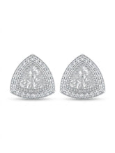 Triangular Filigree Halo Stud Earrings