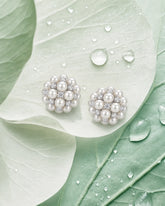 Ivory Orb Cluster Stud Earrings