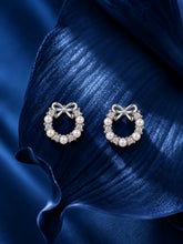 Bow Wreath Ivory-Orb Stud Earrings