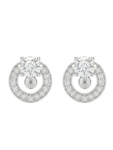 Orbit Halo Clear Stone Stud Earrings