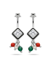 Multicolour Diamond Oxidised Drop Bugadi
