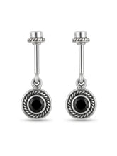 Black Round Oxidised Medallion Bugadi