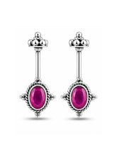 Magenta Oval Oxidised Rope Bugadi
