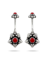 Red Floral Oxidised Star Bugadi