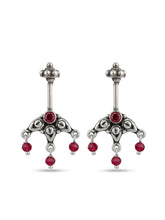 Red Arched Oxidised Drop Bugadi