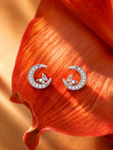 Crescent Butterfly Clear-Stone Stud Earrings
