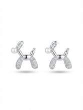 Ivory Orb Balloon Dog Stud Earrings