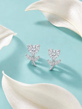 Heart Bloom Leaf Stud Earrings