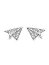 Open Paper Plane Stud Earrings