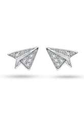 Open Paper Plane Stud Earrings