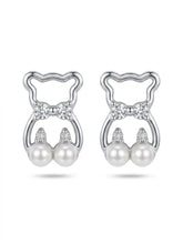 Ivory Bead Teddy Stud Earrings