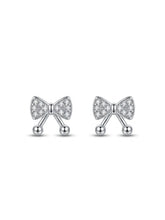 Twin Drop Bow Stud Earrings