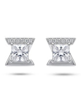 Angular Square Stone Stud Earrings