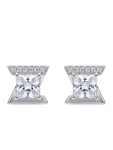 Angular Square Stone Stud Earrings