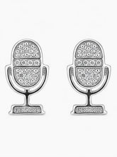 Stone-Set Microphone Stud Earrings
