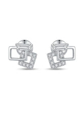 Layered Square Frame Stud Earrings