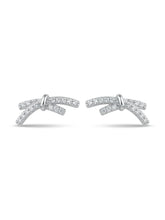 Crossed Ribbon Stud Earrings