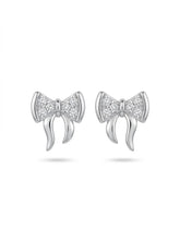 Trailing Ribbon Bow Stud Earrings