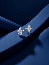 Double Sparkle Star Stud Earrings