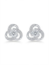 Triple Swirl Solitaire Stud Earrings