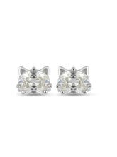 Oval Cat Face Stud Earrings