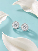 Hammered Rim Solitaire Stud Earrings
