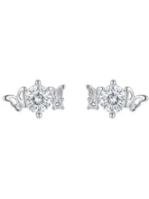 Butterfly Framed Solitaire Stud Earrings
