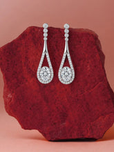 Oval Halo Drop Earrings