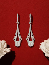 Clear-Stone Tapered Drop Earrings