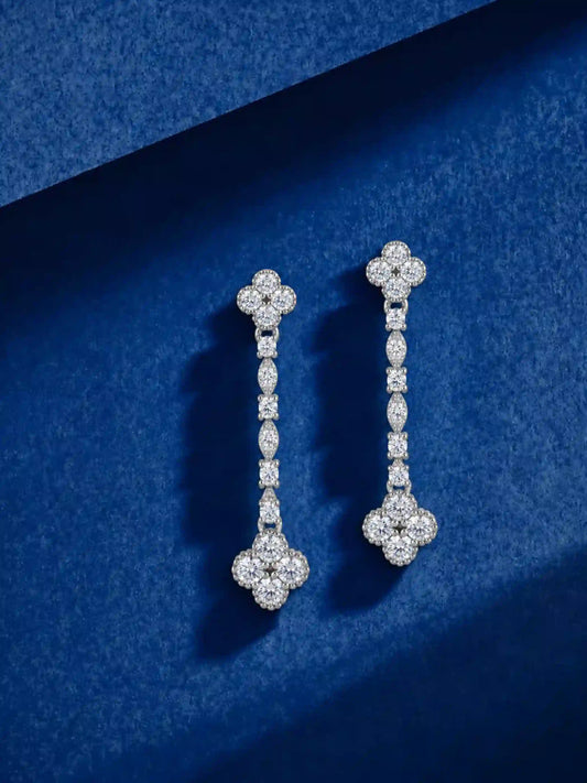 Floral Line Drop Earrings
