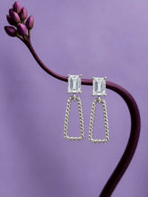 Emerald Cut Loop Drop Earrings