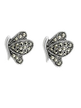 Winged Marcasite Butterfly Stud Earrings