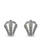 Radiating Fan Marcasite Stud Earrings