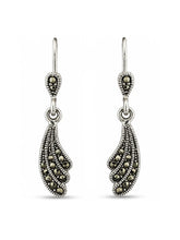 Marcasite Leaf Drop Earrings