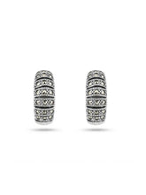 Arched Rib Marcasite Stud Earrings