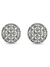 Openwork Mandala Marcasite Stud Earrings