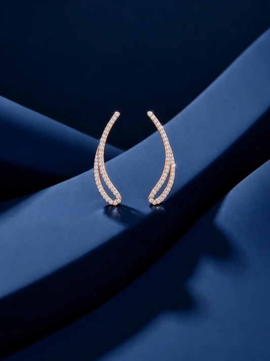 Rose-Gold Open Oval Ear Climbers