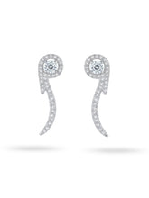 Round Stone Swirl Ear Climbers