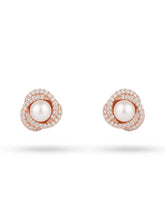 Rose-Tone Orb Halo Stud Earrings