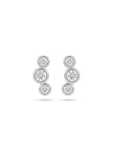 Graduated Triple Stone Stud Earrings