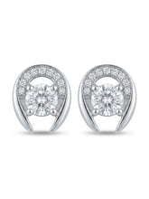 Open Horseshoe Solitaire Stud Earrings