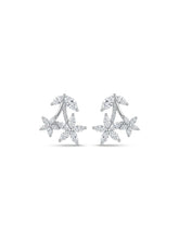 Floral Branch Clear-Stone Stud Earrings