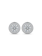 Double Halo Solitaire Stud Earrings