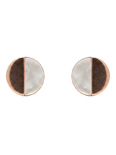 Rose-Gold Plated Half-Inlay Stud Earrings