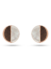 Rose-Gold Plated Half-Inlay Stud Earrings