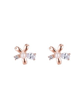 Rose-Gold Plated Petal Cluster Stud Earrings
